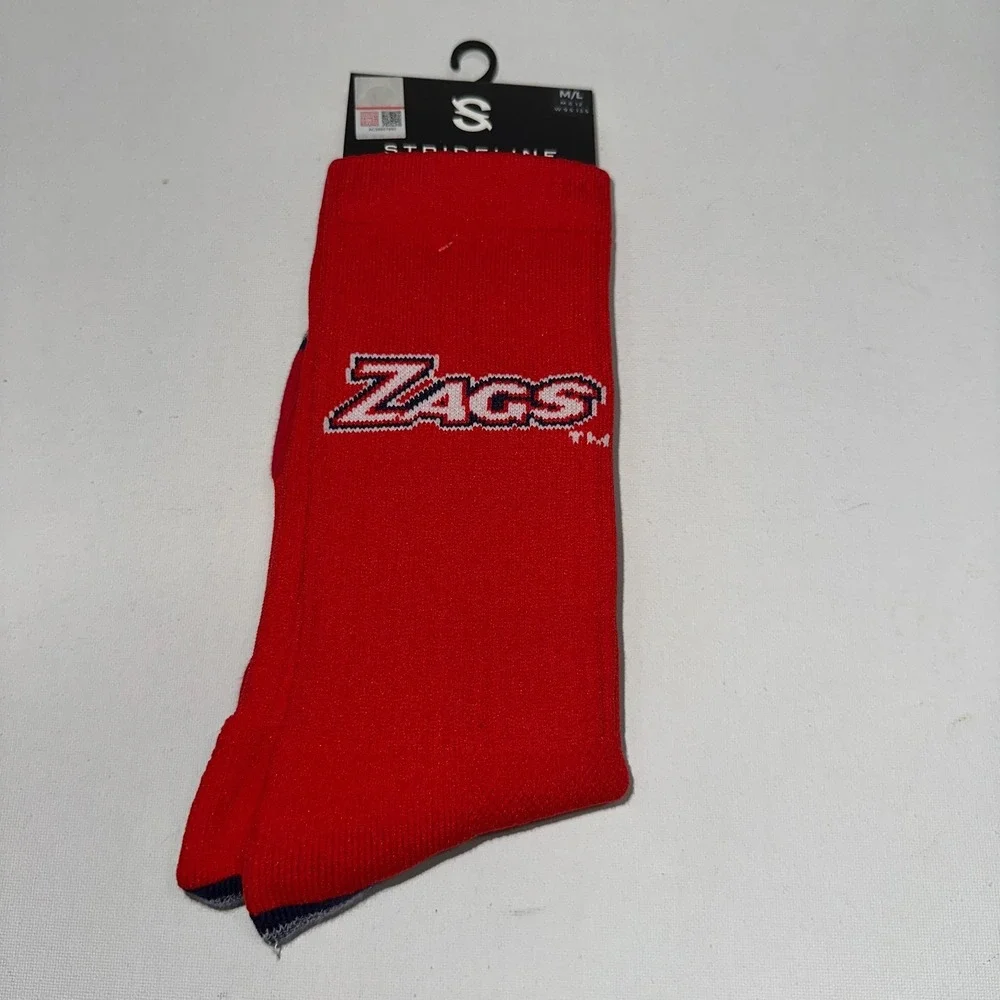 Gonzaga Bulldogs ZAGS University Lot of 2‎ STRIDELINE Crew Socks M/L NEW
